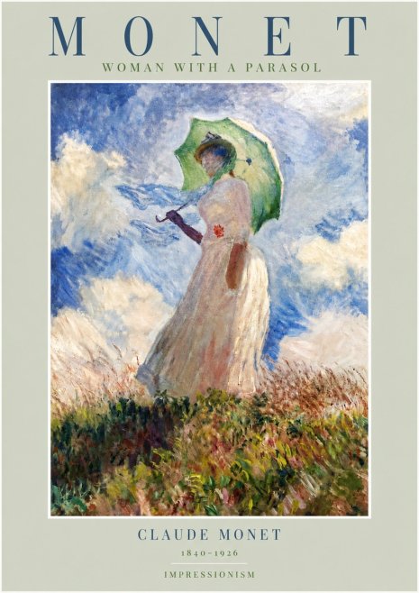 Monet Woman with a Parasol No4 - Plakát