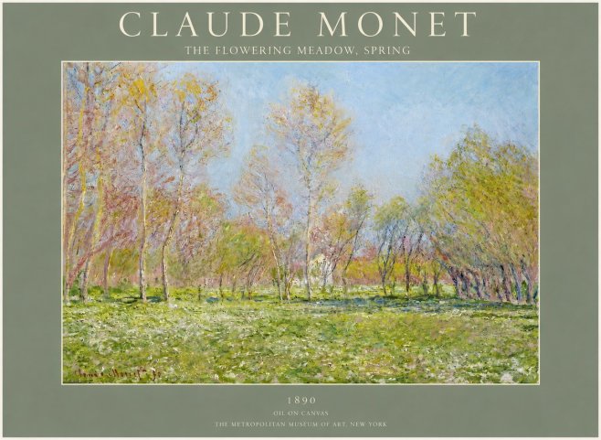 Monet The Flowering Meadow, Spring No2 - Plakát