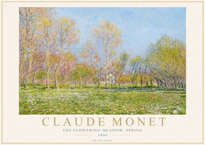 Monet The Flowering Meadow, Spring No3 - Plakát