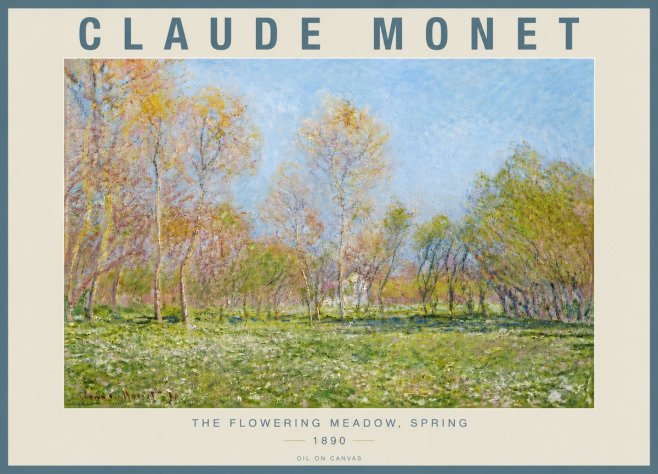Monet The Flowering Meadow, Spring No5 - Plakát