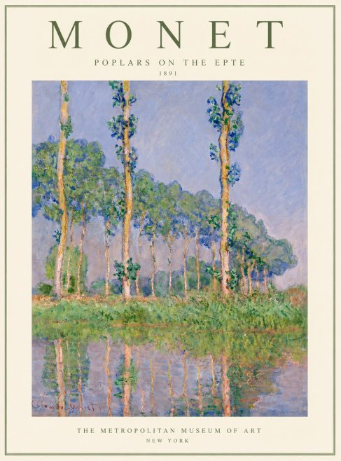 Monet Poplars on the Epte No4 - Plakát