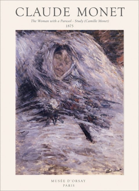 Monet The Woman with a Parasol - Study (Camille Monet) No1 - Plakát