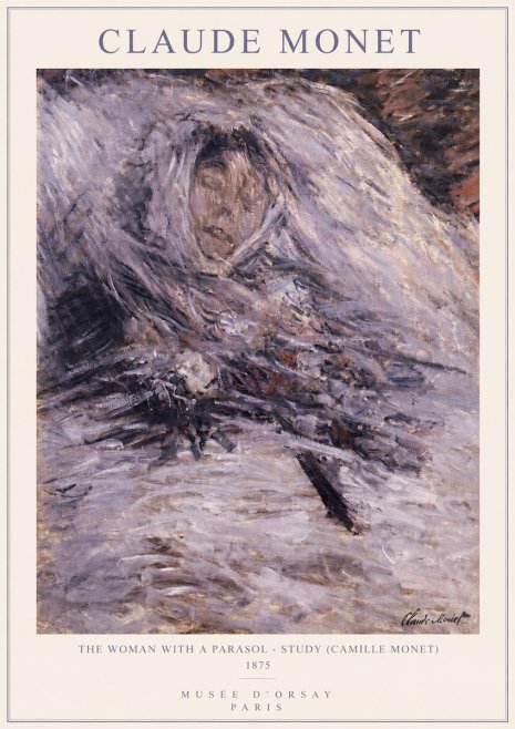 Monet The Woman with a Parasol - Study (Camille Monet) No3 - Plakát