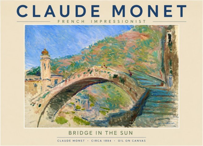 Monet Bridge in the Sun No4 - Plakát