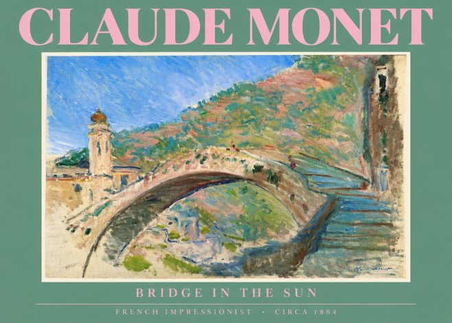 Monet Bridge in the Sun No5 - Plakát