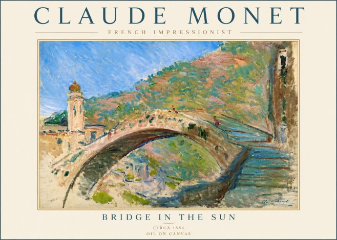 Monet Bridge in the Sun No6 - Plakát