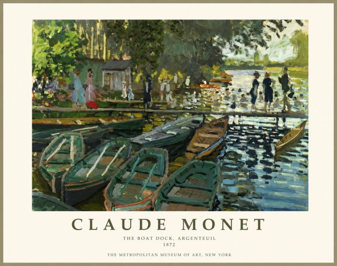 Monet The Boat Dock, Argenteuil No1 - Plakát