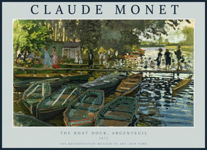 Monet The Boat Dock, Argenteuil No2 - Plakát