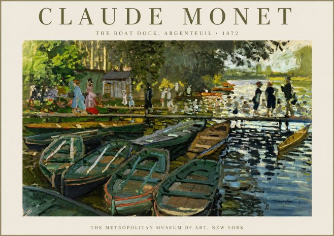 Monet The Boat Dock, Argenteuil No3 - Plakát