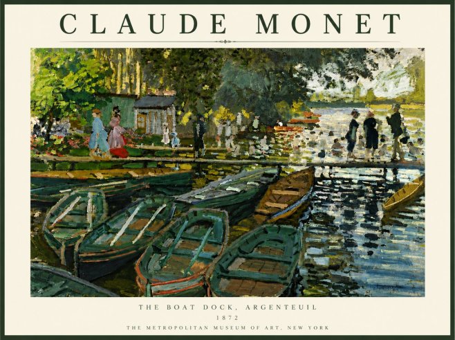 Monet The Boat Dock, Argenteuil No6 - Plakát