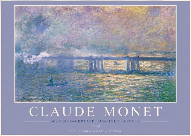 Monet Waterloo Bridge, Sunlight Effects No2 - Plakát