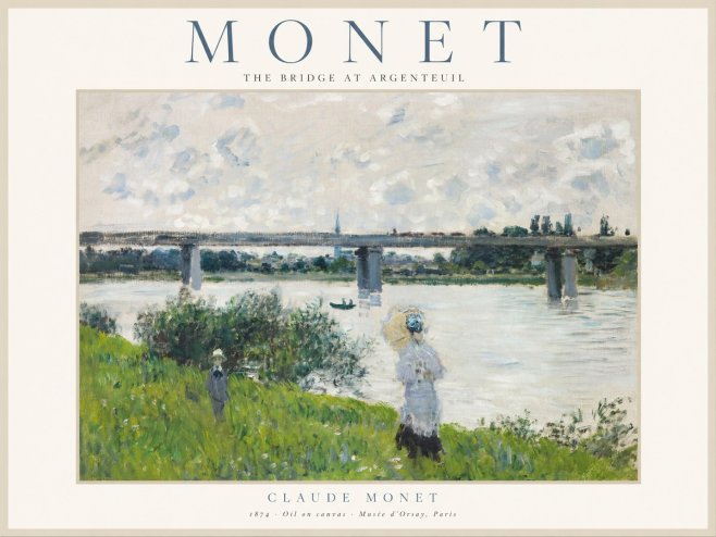 Monet The Bridge at Argenteuil II No1 - Plakát