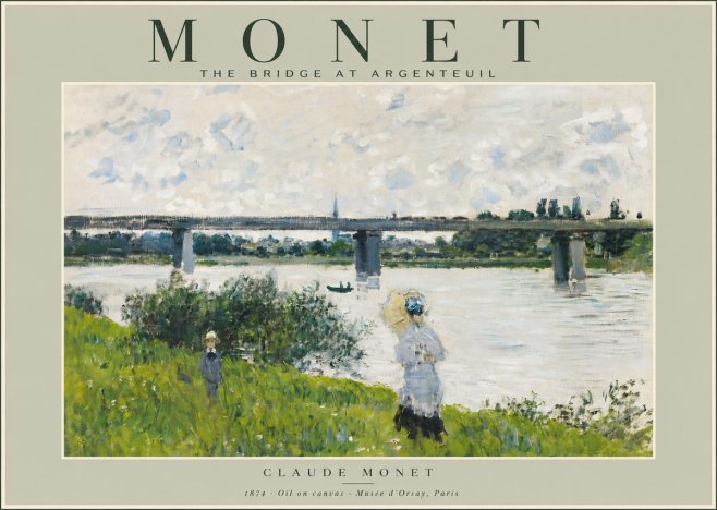 Monet The Bridge at Argenteuil II No3 - Plakát