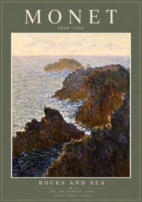 Monet Rocks and Sea No2 - Plakát