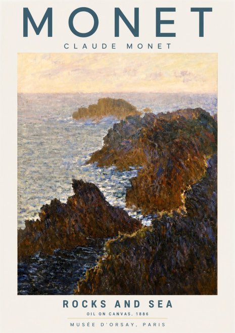 Monet Rocks and Sea No4 - Plakát