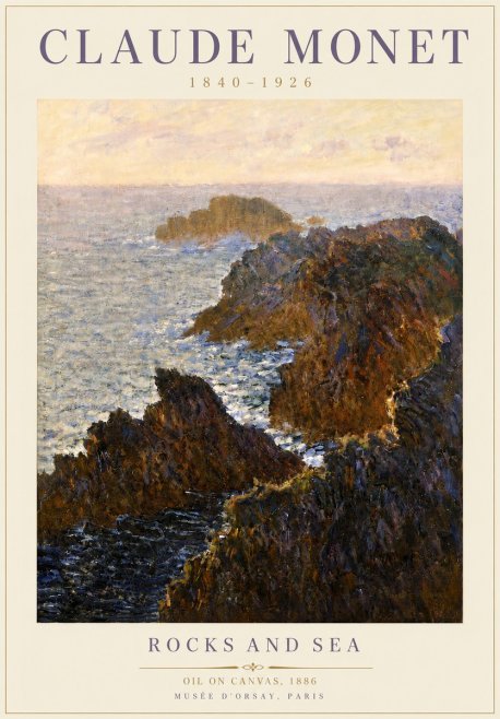 Monet Rocks and Sea No5 - Plakát