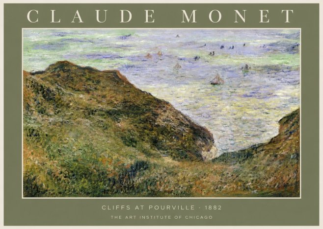 Monet Cliffs at Pourville II No2 - Plakát