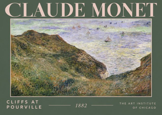 Monet Cliffs at Pourville II No4 - Plakát