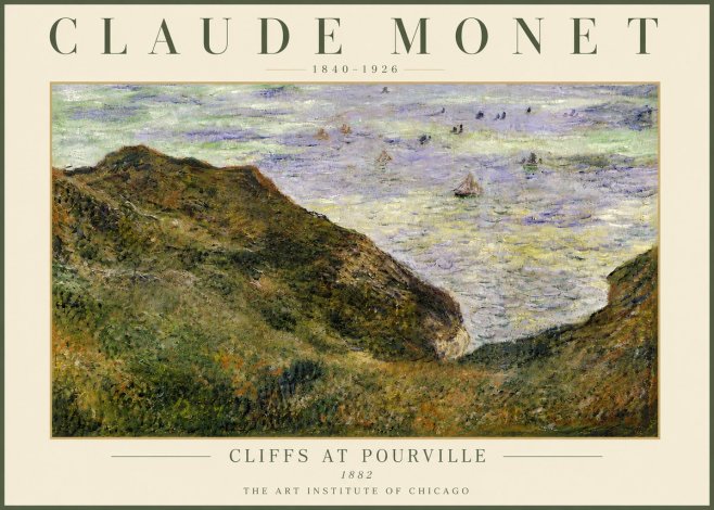 Monet Cliffs at Pourville II No6 - Plakát