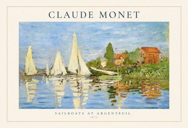 Monet Sailboats at Argenteuil No1 - Plakát