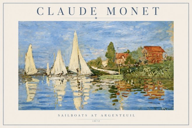 Monet Sailboats at Argenteuil No4 - Plakát