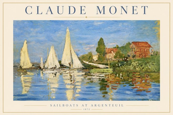 Monet Sailboats at Argenteuil No5 - Plakát