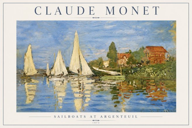 Monet Sailboats at Argenteuil No6 - Plakát