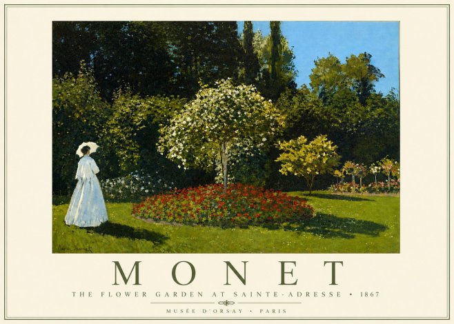 Monet The Flower Garden at Sainte-adresse No4 - Plakát