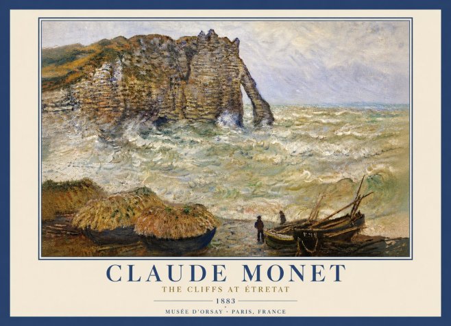 Monet The Cliffs at Etretat No6 - Plakát