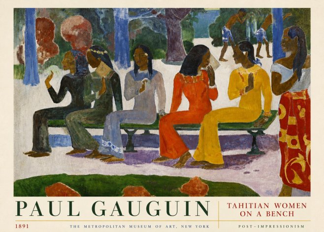 Paul Gauguin Tahitian Women on a Bench No3 - Plakát