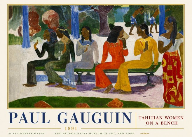 Paul Gauguin Tahitian Women on a Bench No5 - Plakát