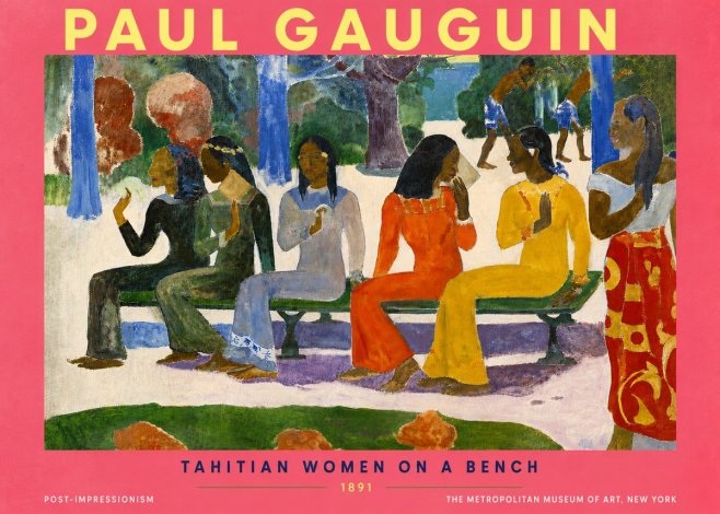 Paul Gauguin Tahitian Women on a Bench No6 - Plakát