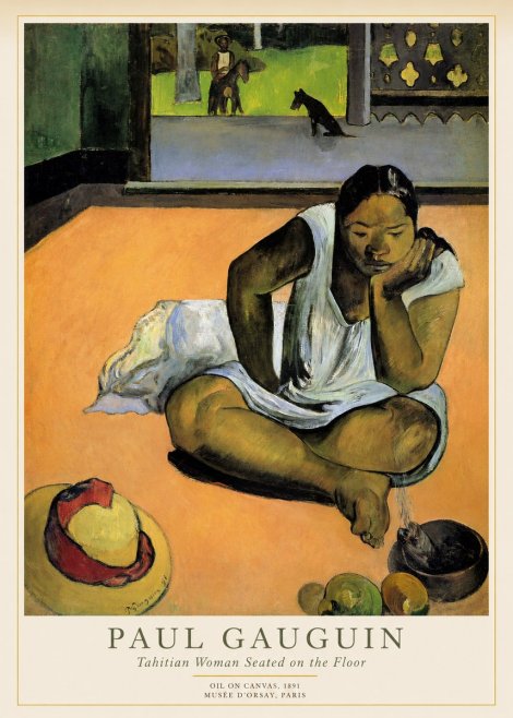 Paul Gauguin Tahitian Woman Seated on the Floor No1 - Plakát