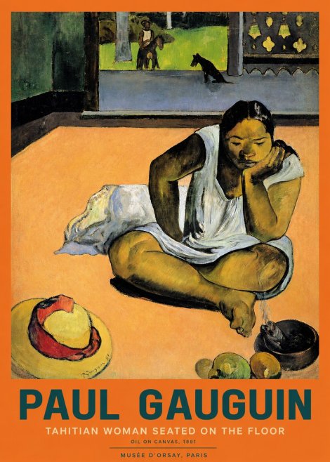Paul Gauguin Tahitian Woman Seated on the Floor No2 - Plakát