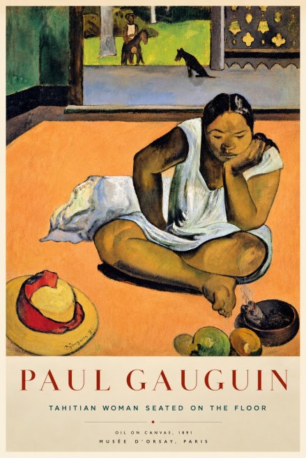 Paul Gauguin Tahitian Woman Seated on the Floor No5 - Plakát