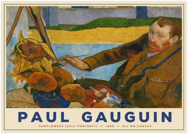 Paul Gauguin The Artist and His Sunflowers No5 - Plakát