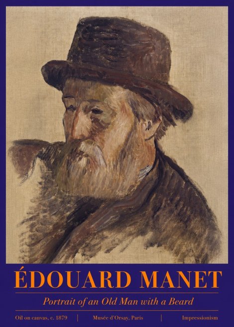 Édouard Manet Portrait of an Old Man with a Beard No2 - Plakát