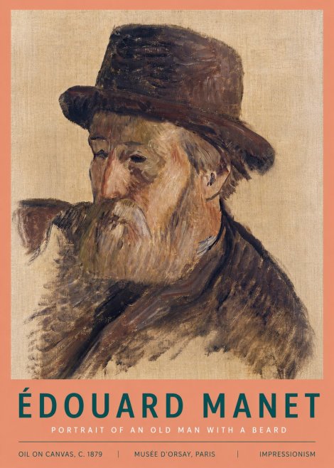Édouard Manet Portrait of an Old Man with a Beard No3 - Plakát