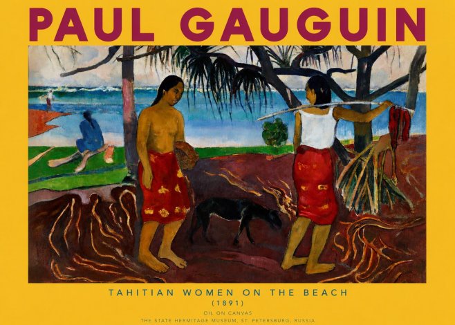 Paul Gauguin Tahitian Women on the Beach (1891) No2 - Plakát