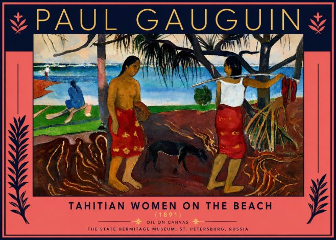 Paul Gauguin Tahitian Women on the Beach (1891) No5 - Plakát