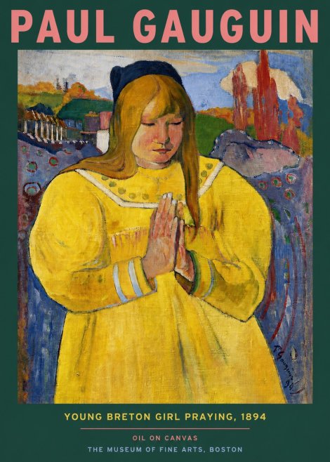 Paul Gauguin Young Breton Girl Praying, 1894 No3 - Plakát