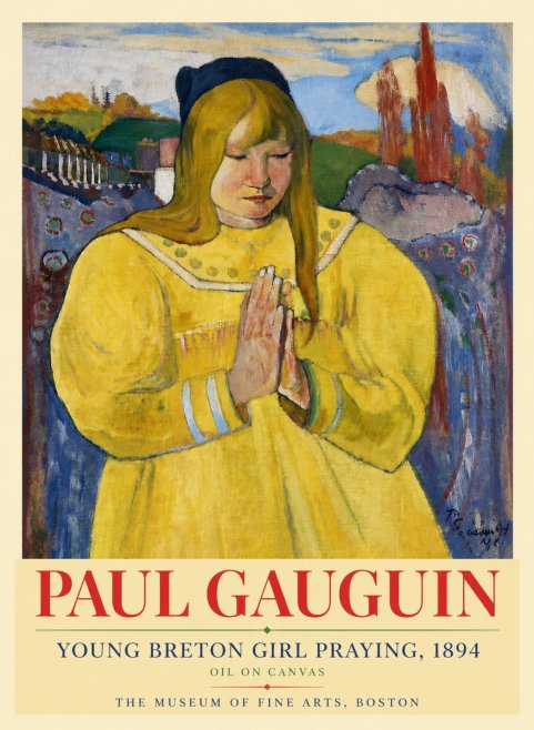 Paul Gauguin Young Breton Girl Praying, 1894 No6 - Plakát