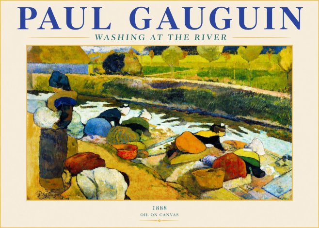 Paul Gauguin Washing at the River No4 - Plakát