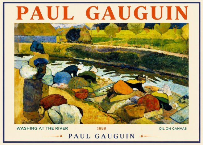 Paul Gauguin Washing at the River No6 - Plakát