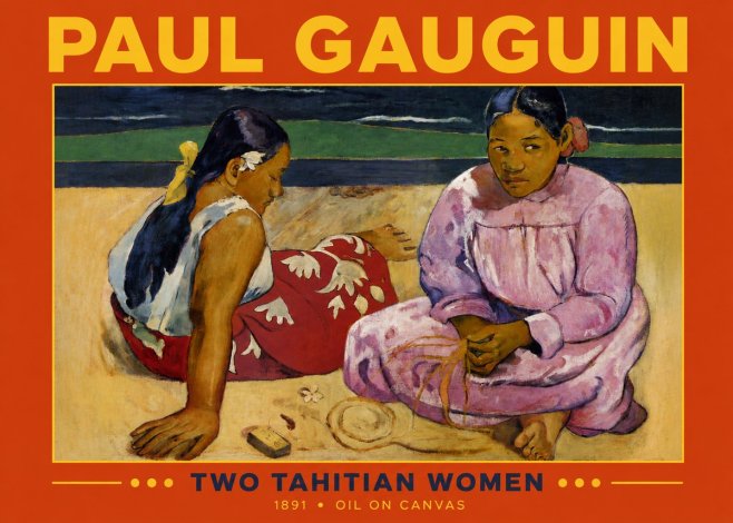 Paul Gauguin Two Tahitian Women III No2 - Plakát