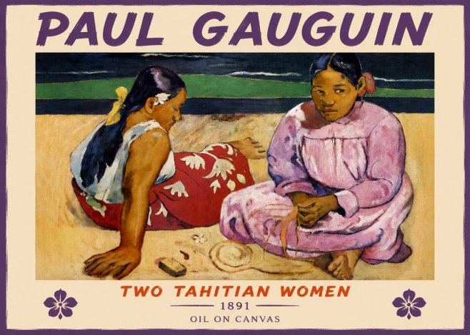 Paul Gauguin Two Tahitian Women III No4 - Plakát