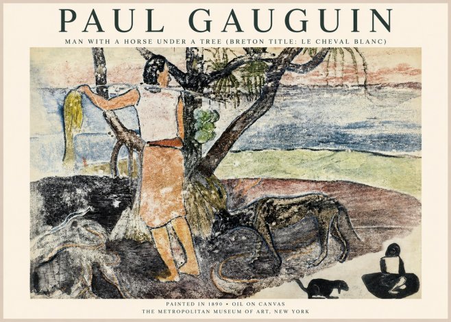 Paul Gauguin Woman with Dog (Te Faaturuma) No6 - Plakát