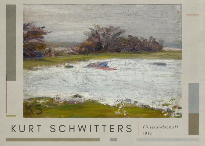 Kurt Schwitters Flusslandschaft No2 - Plakát
