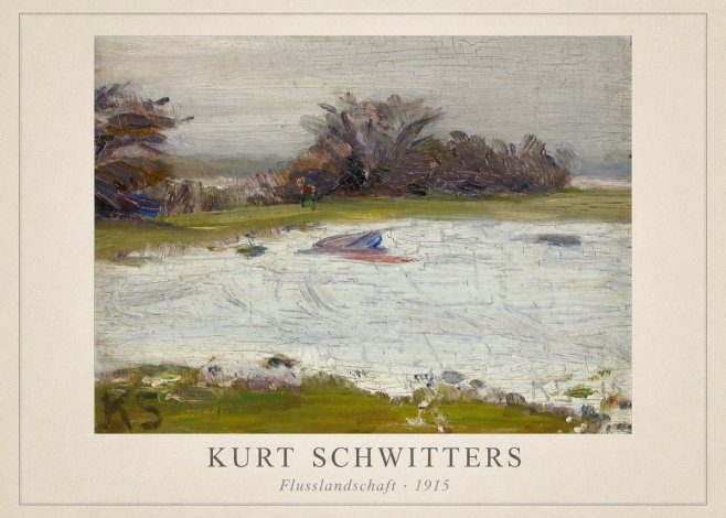 Kurt Schwitters Flusslandschaft No5 - Plakát