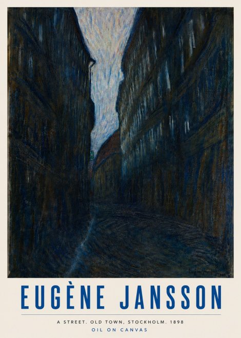 Eugène Jansson A Street. Old Town, Stockholm. 1898 No6 - Plakát